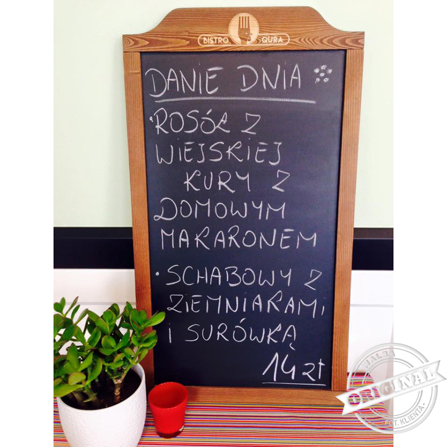Zobacz model tablicy kredowej, który kupiło BISTRO QURA z Koszalina