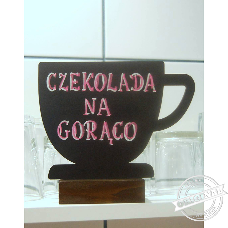 Zobacz tabliczki kredowe od WALBA w kształcie dużej filiżanki 