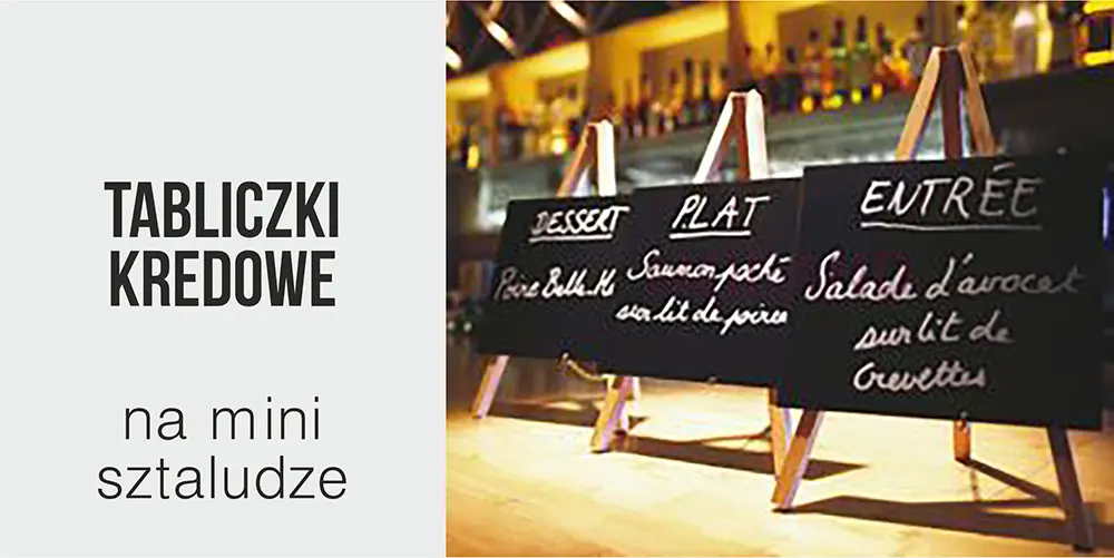 Tabliczki kredowe na mini sztaludze - zobacz ofertę producenta WALBA