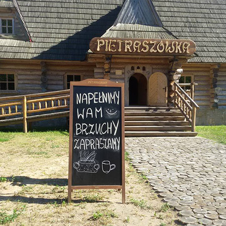 Potykacz dla Restauracji PIETRASZÓWKA Suwałki