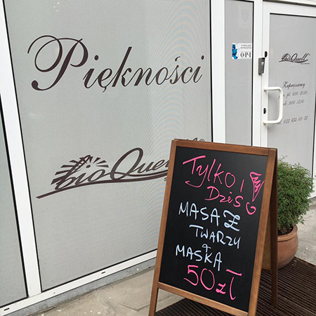 Potykacz dla Salonu Piękności BioQuell Warszawa