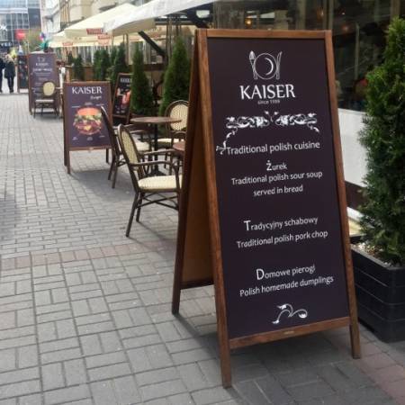 Potykacz reklamowy dla restauracji KAISER Warszawa