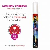 KOMPLET cienkopiszących MARKERÓW KREDOWYCH pisaków do potykaczy, tablic i szkła POPART 8g - 7 szt.