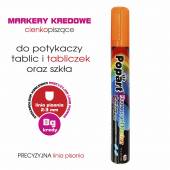 KOMPLET cienkopiszących MARKERÓW KREDOWYCH pisaków do potykaczy, tablic i szkła POPART 8g - 7 szt.