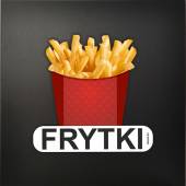 NALEPKA MENU wielokrotnego użytku na potykacze i tablice kredowe - FRYTKI