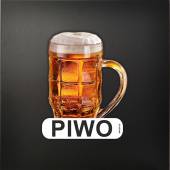 NALEPKA MENU wielokrotnego użytku na potykacze i tablice kredowe - PIWO kufel