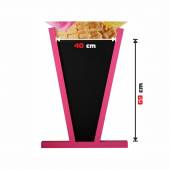 Jednostronny - wodoodporny potykacz drewniany z tablicą kredową LODY GAŁKOWE - 148,5x83cm rama różowa