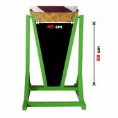 Dwustronny - wodoodporny potykacz drewniany z tablicą kredową LODY WŁOSKIE - 169x62cm rama zielona