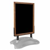 WODOODPORNY DREWNIANY POTYKACZ NA PODSTAWIE WATERBASE - kolor ramy tablicy kredowej brązowy 118x65cm 