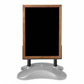 WODOODPORNY DREWNIANY POTYKACZ NA PODSTAWIE WATERBASE - kolor ramy tablicy kredowej brązowy 118x65 cm 