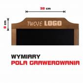 BARDZO DUŻA TABLICA KREDOWA w drewnianej ramie do zawieszenia w pionie - falista listwa górna z możliwością wygrawerowania logo 60x91,5 cm