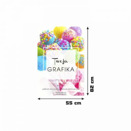 TABLICA REKLAMOWA Z DREWNIANEJ PŁYTY HDF z nadrukiem TWOJEJ GRAFIKI - 82 cm x 55 cm